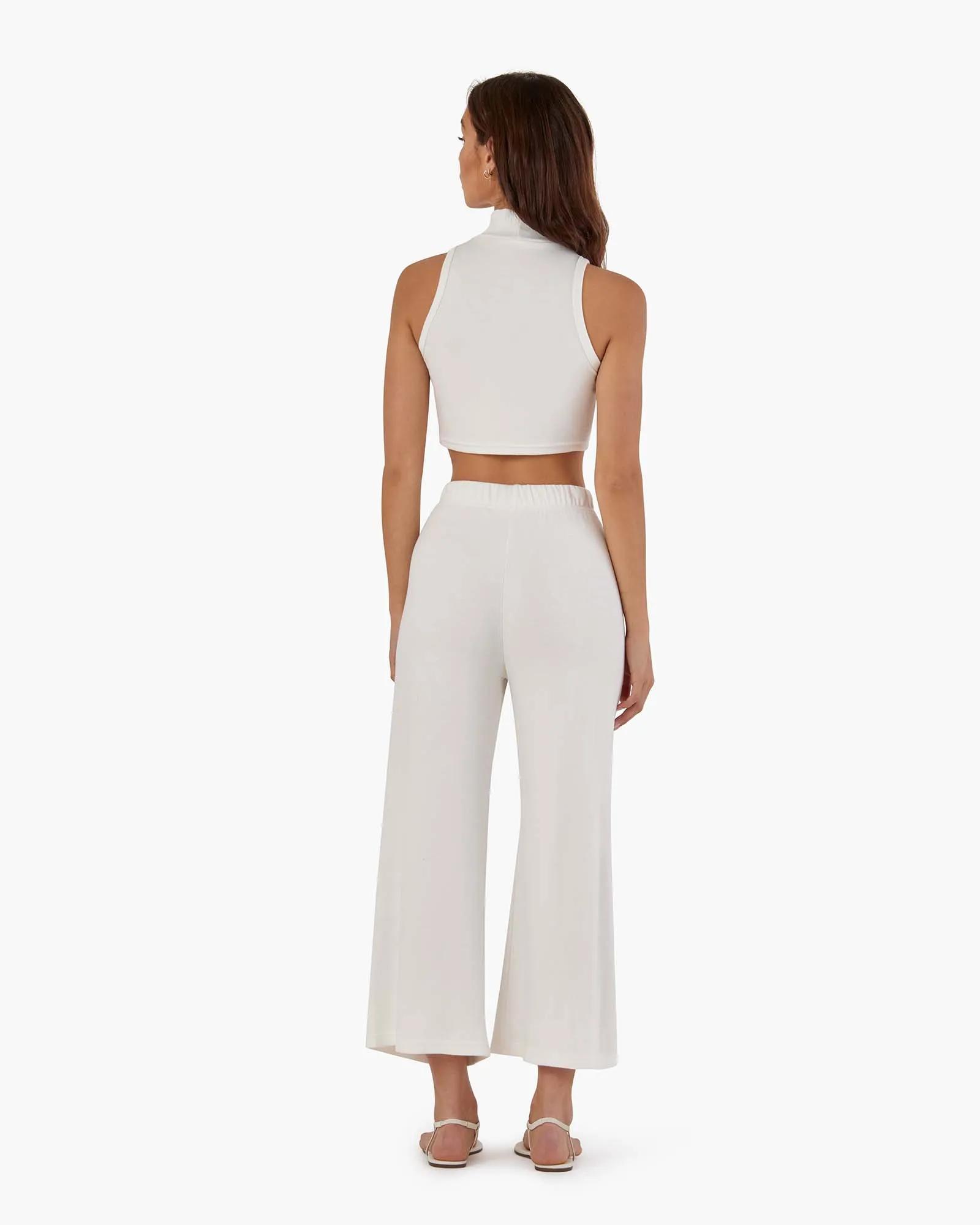 Light Rib Mockneck Tank - Ivory
