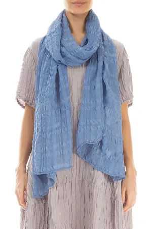 Lightweight Blue Nova Textured Silk Scarf