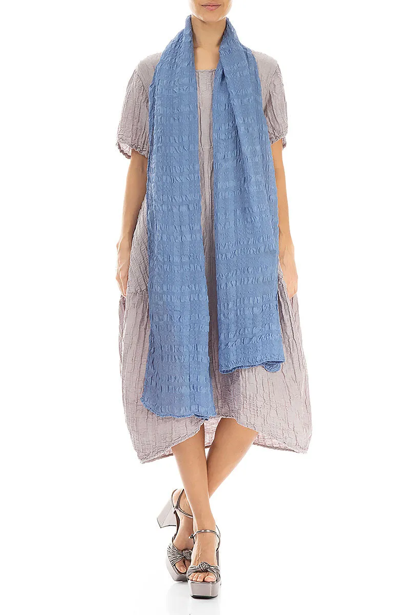 Lightweight Blue Nova Textured Silk Scarf