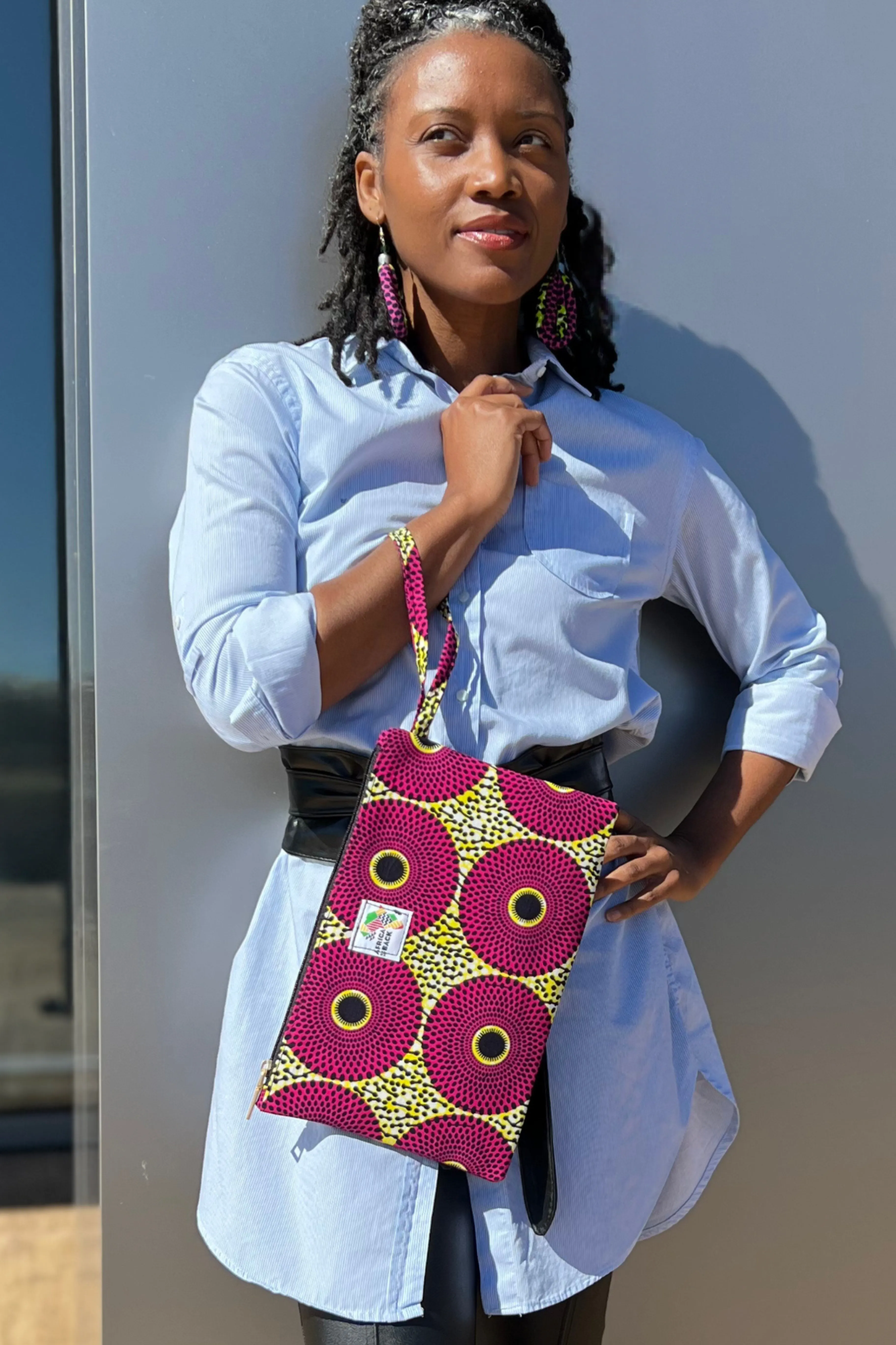 Lime and Magenta Wristlet