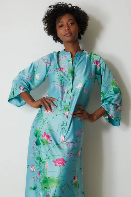 Lotus Garden Zip Caftan