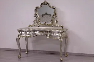 Luxury Exquisite Shiny Carving Dressing Table