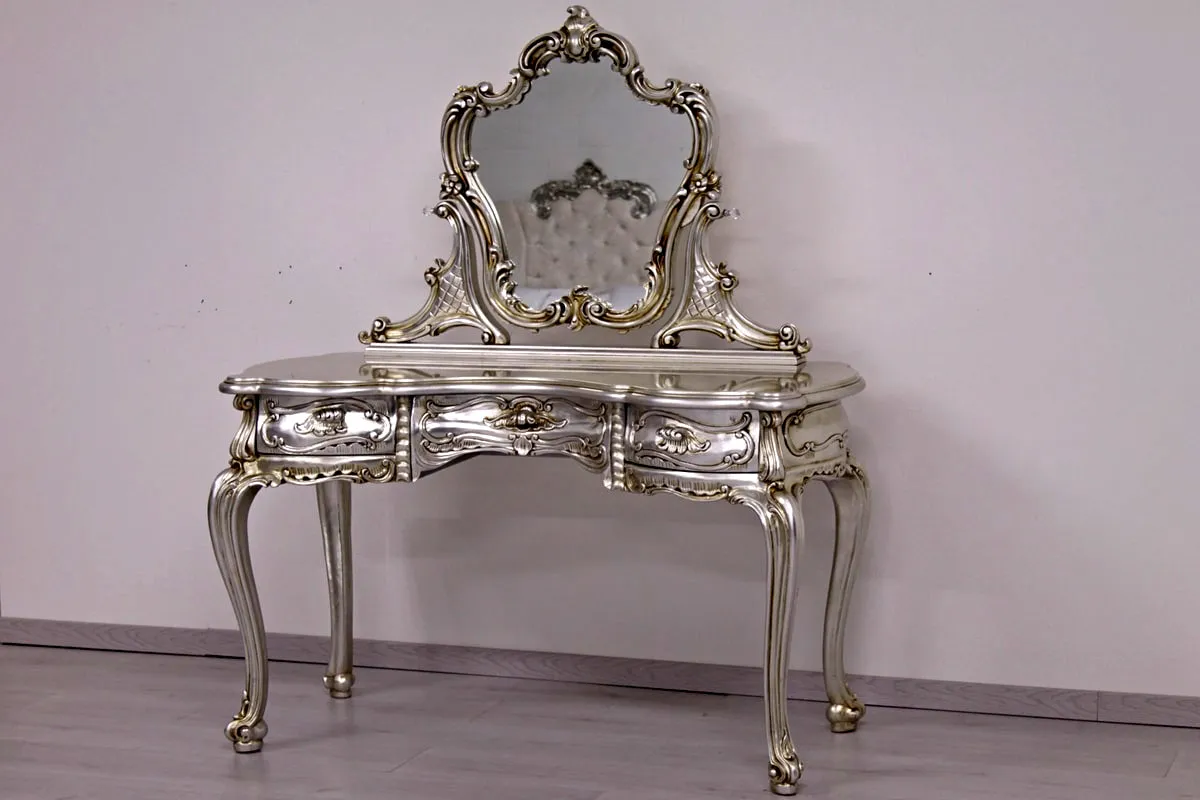 Luxury Exquisite Shiny Carving Dressing Table