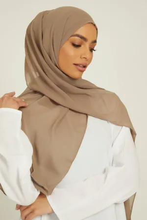 Luxury Georgette Hijab -  Coffee
