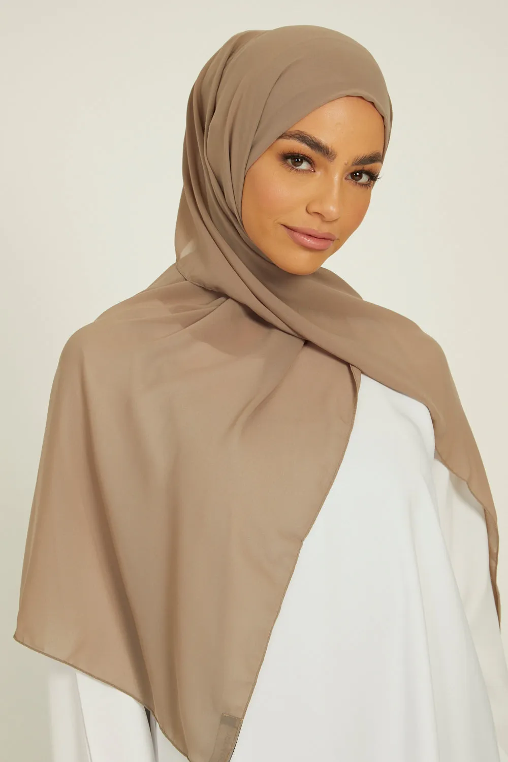 Luxury Georgette Hijab -  Coffee