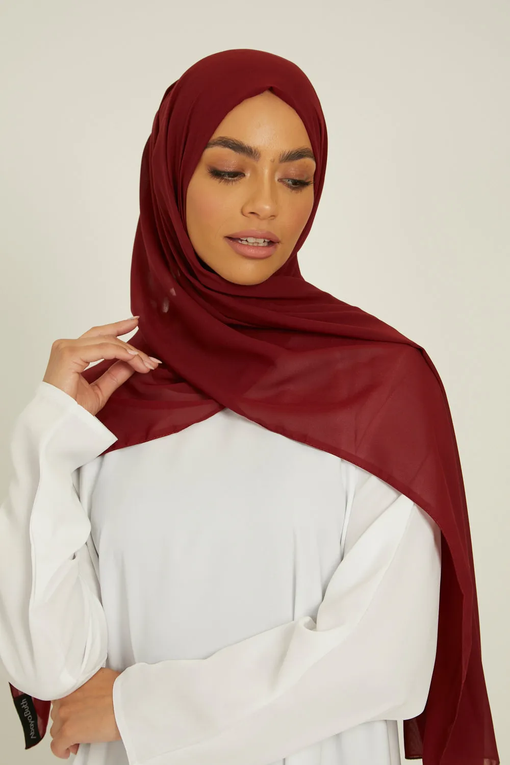 Luxury Georgette Hijab -  Maroon