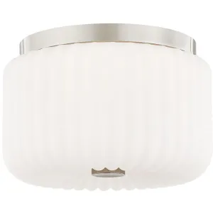 Lydia 10 in. 2 Lights Flush Mount Light Polished Nickel Finish