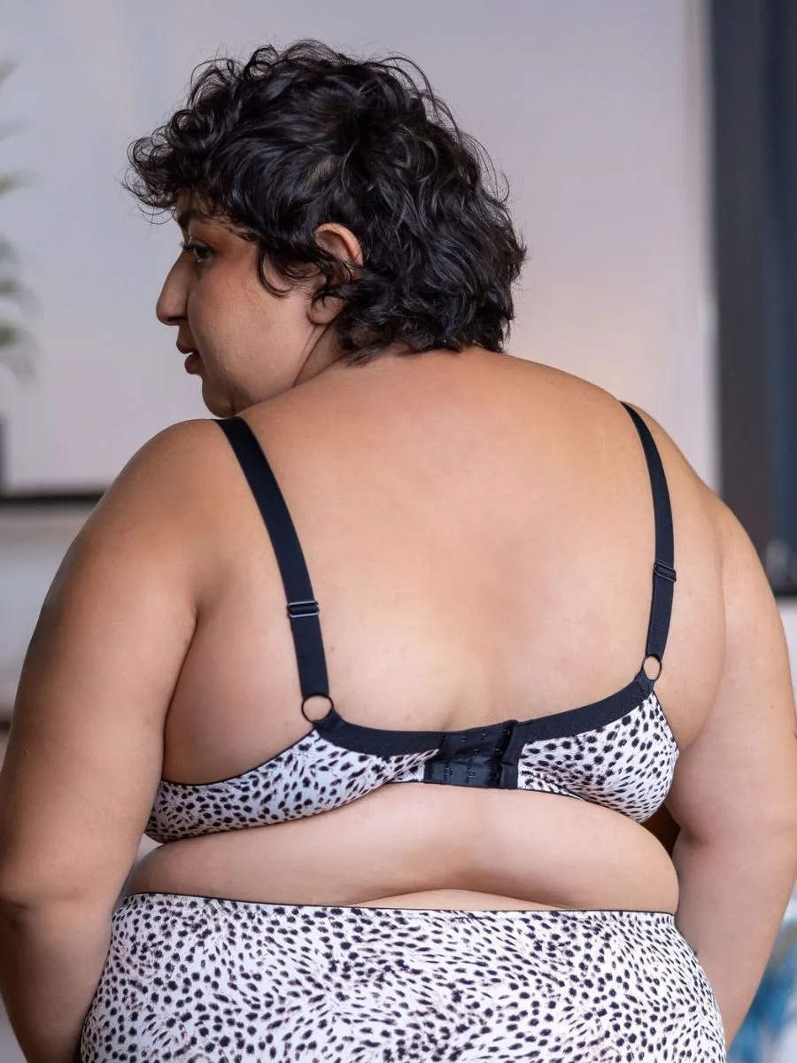 Lydia - Non Wired Lace Bra in Snow Leopard