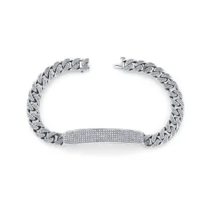 MEN'S DIAMOND PAVE VIGNETTE ID BRACELET
