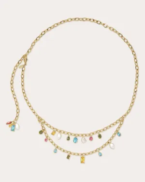 Millie Multicolor Stone Layered Chain Belt