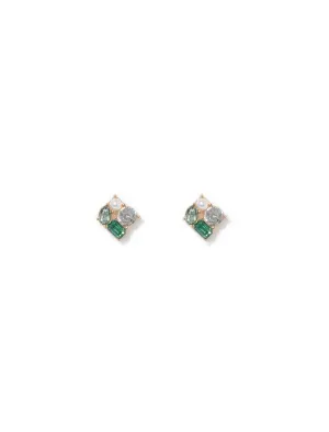Morgan Small Cluster Stone Stud Earrings