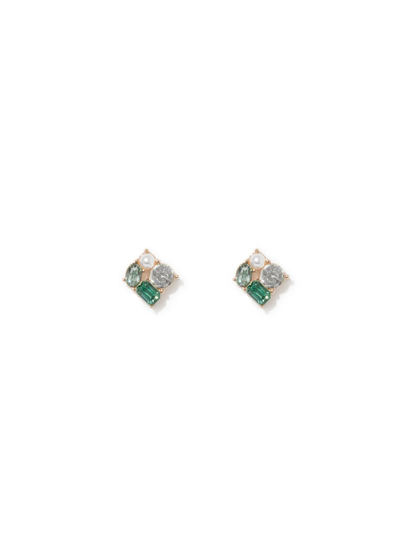 Morgan Small Cluster Stone Stud Earrings