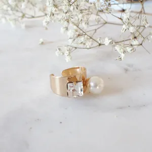 Nicolai Crystal and Pearl Ring