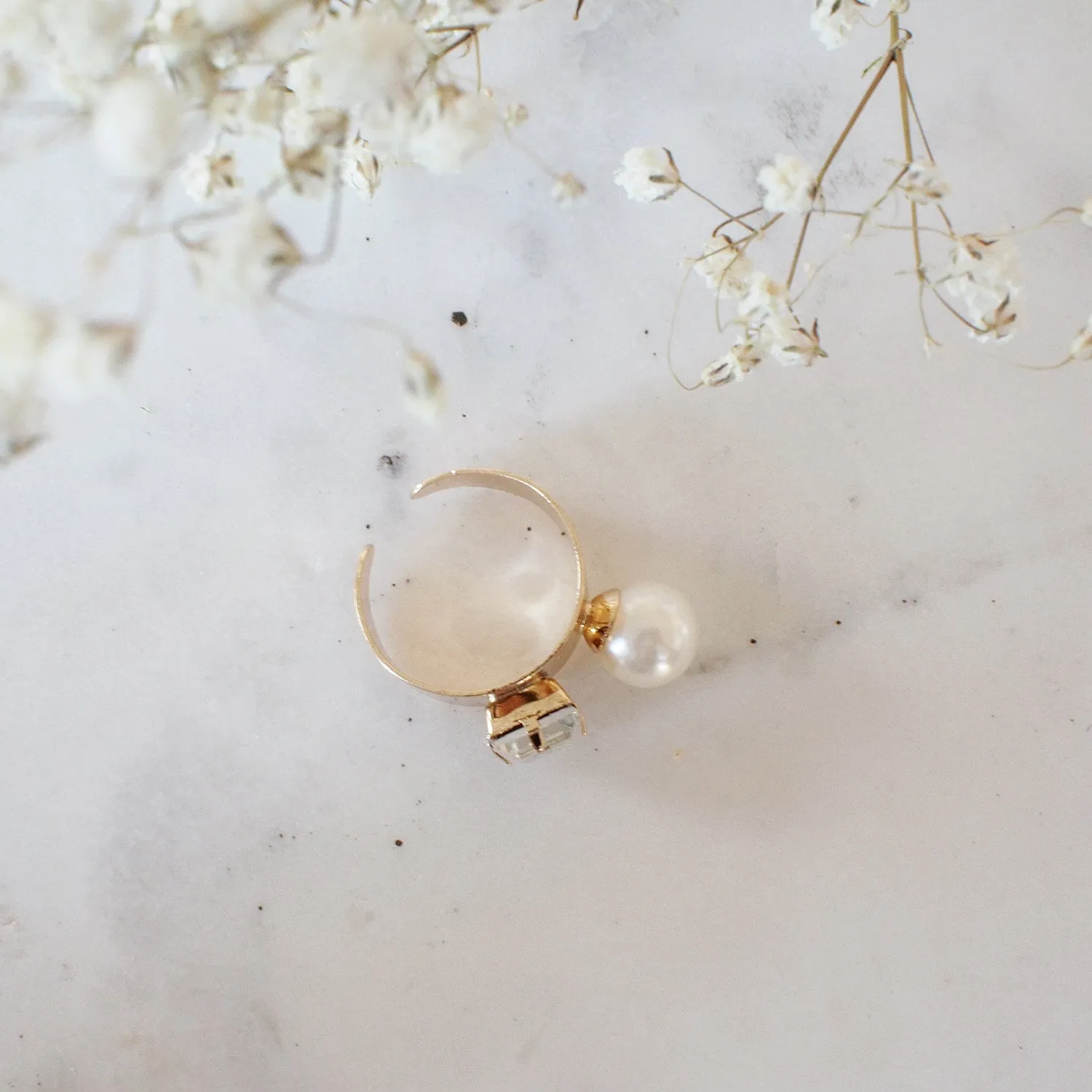Nicolai Crystal and Pearl Ring