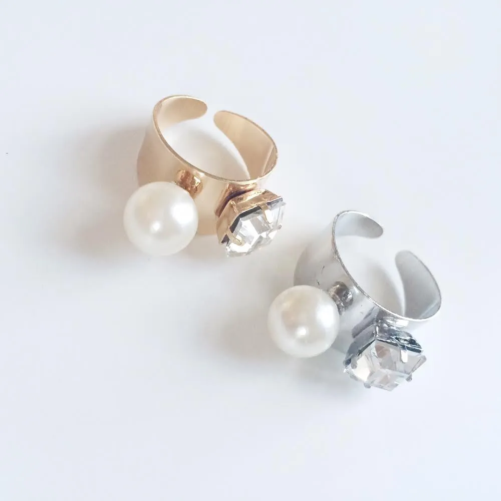 Nicolai Crystal and Pearl Ring