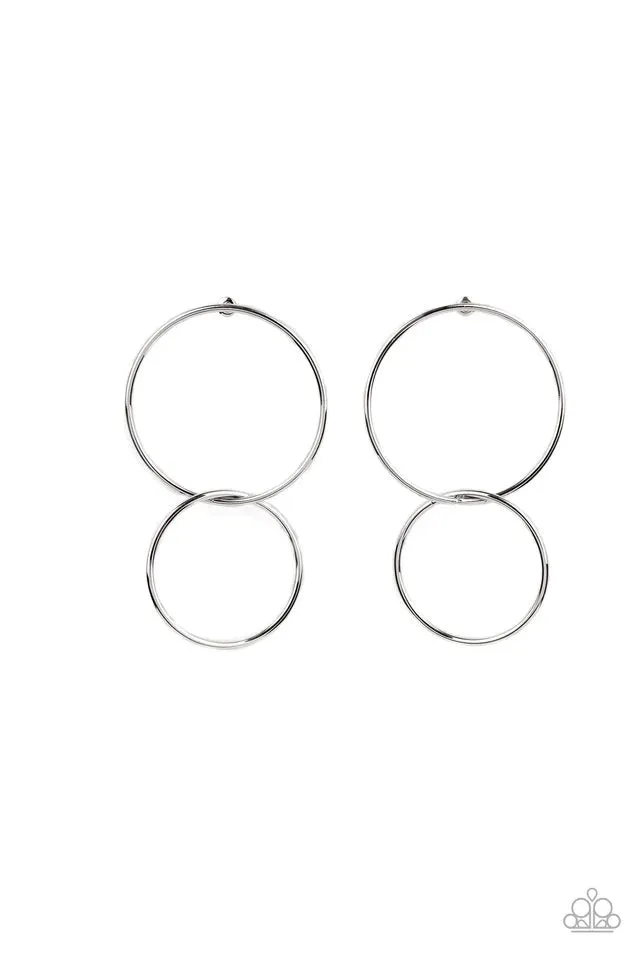 Paparazzi City Simplicity - Silver Hoop Earrings