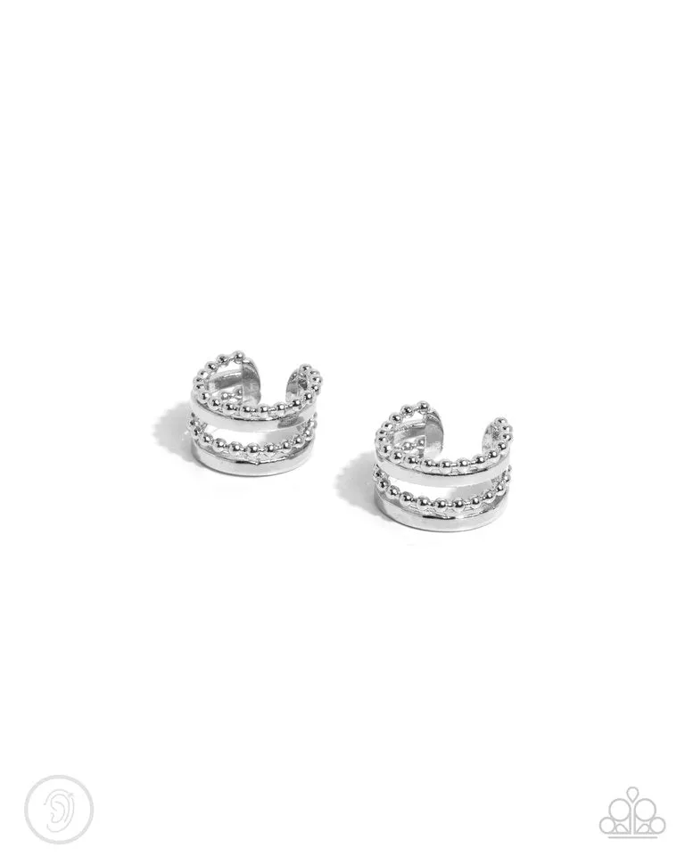 Paparazzi Earring ~ Stacked Spectacle - Silver