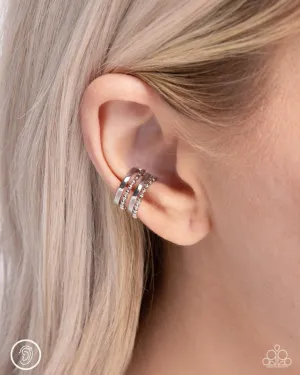 Paparazzi Earring ~ Stacked Spectacle - Silver