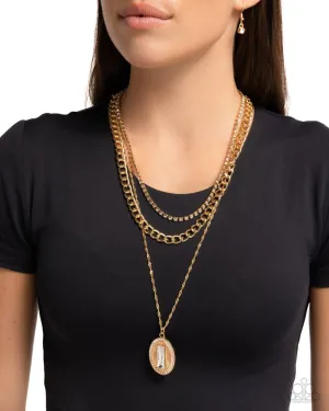 Paparazzi Necklace ~ Edgy Empire - Gold