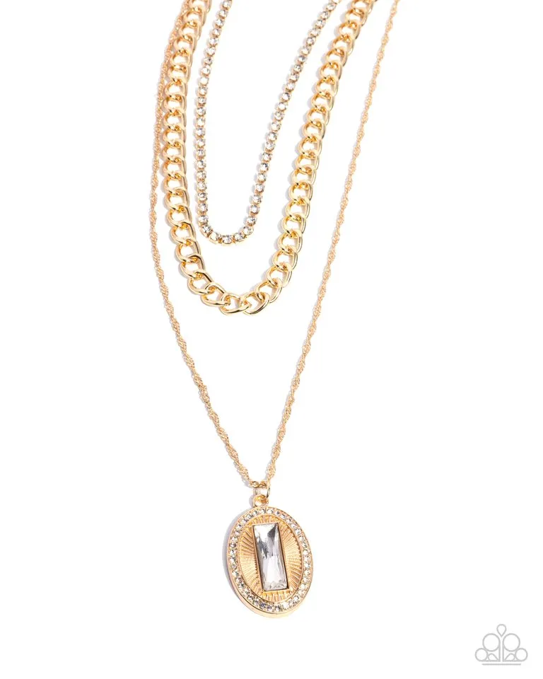 Paparazzi Necklace ~ Edgy Empire - Gold