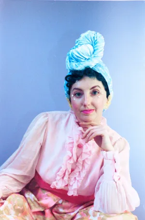 Pastel Blue Crushed Turban