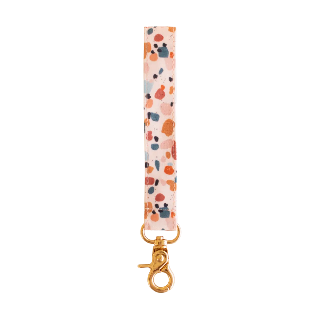 Pink Terrazzo Wristlet Keychain