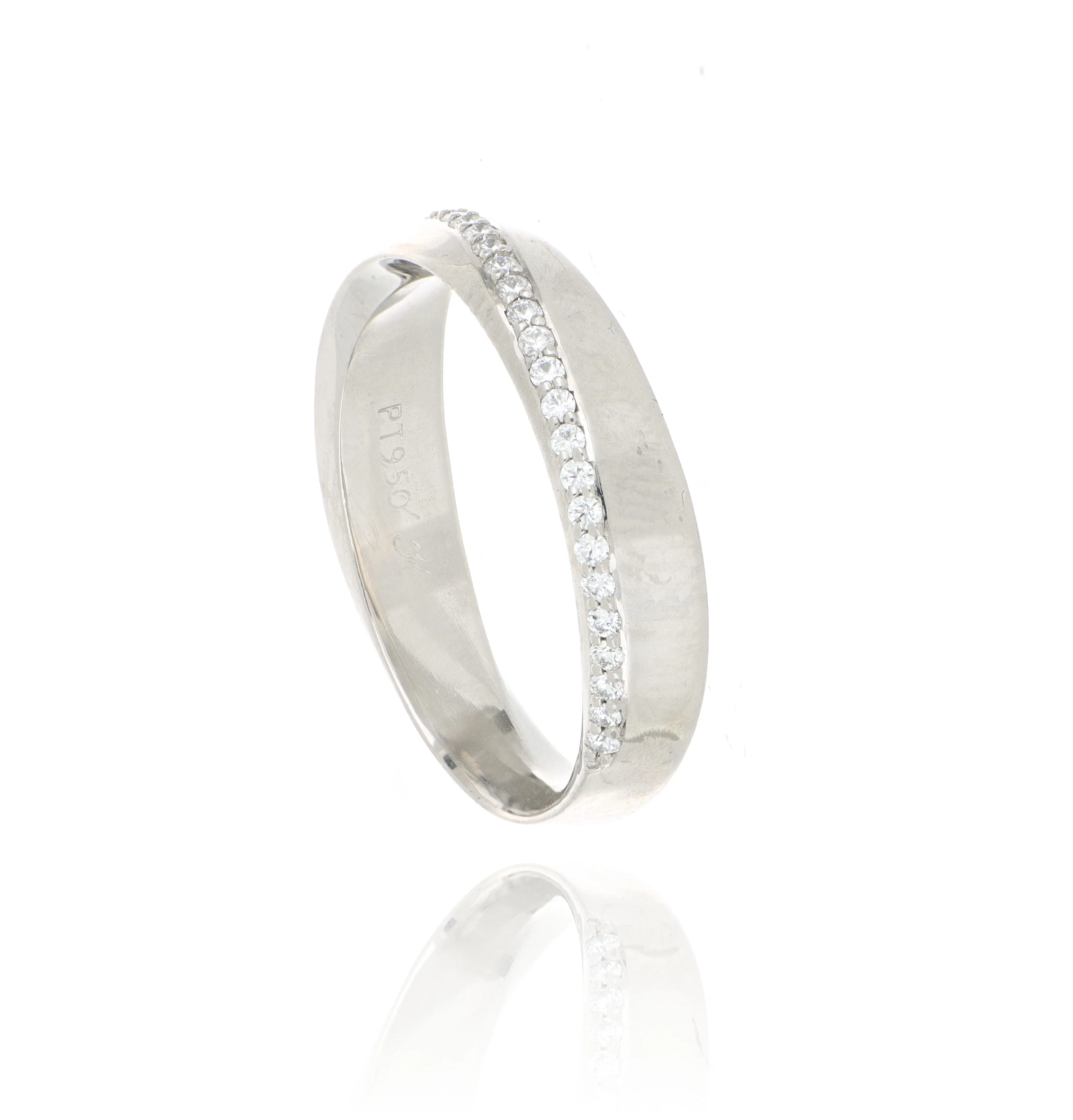 Platinum Diamond Mobius Ring