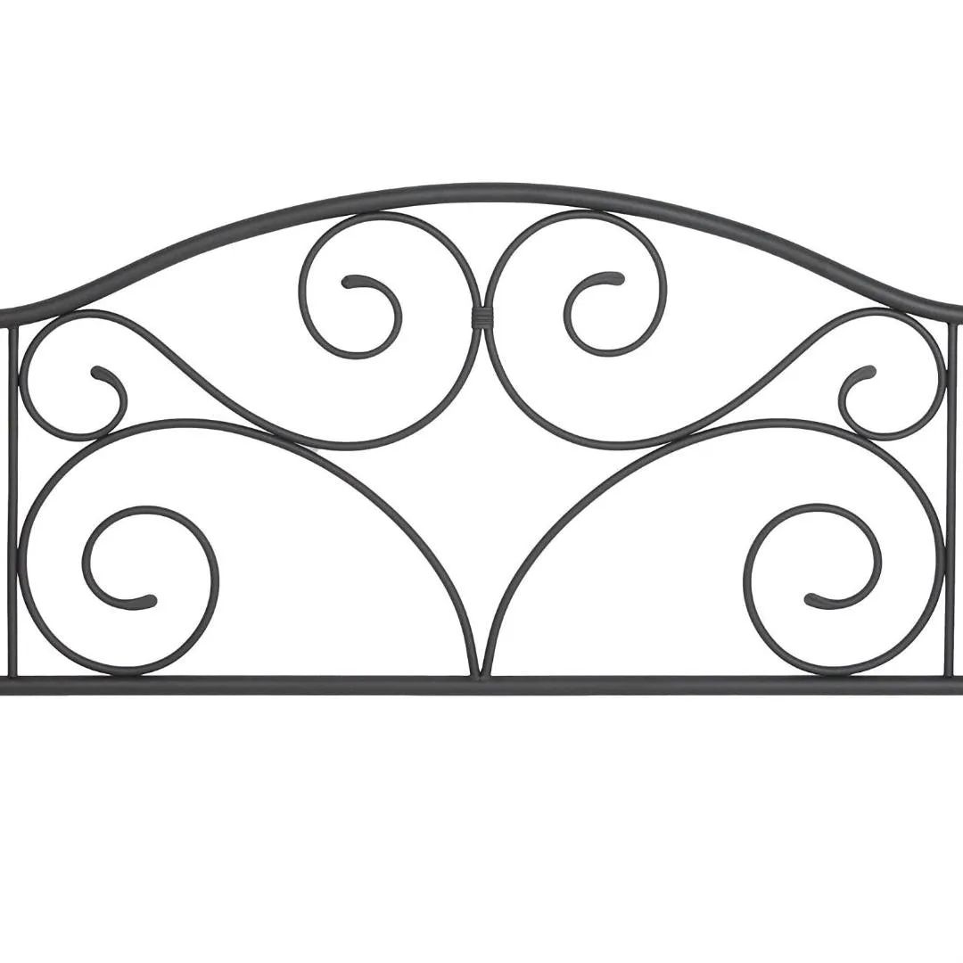Queen Complete Metal Bed Frame with Wood Post Headboard and Footboard in Matte Black Finish