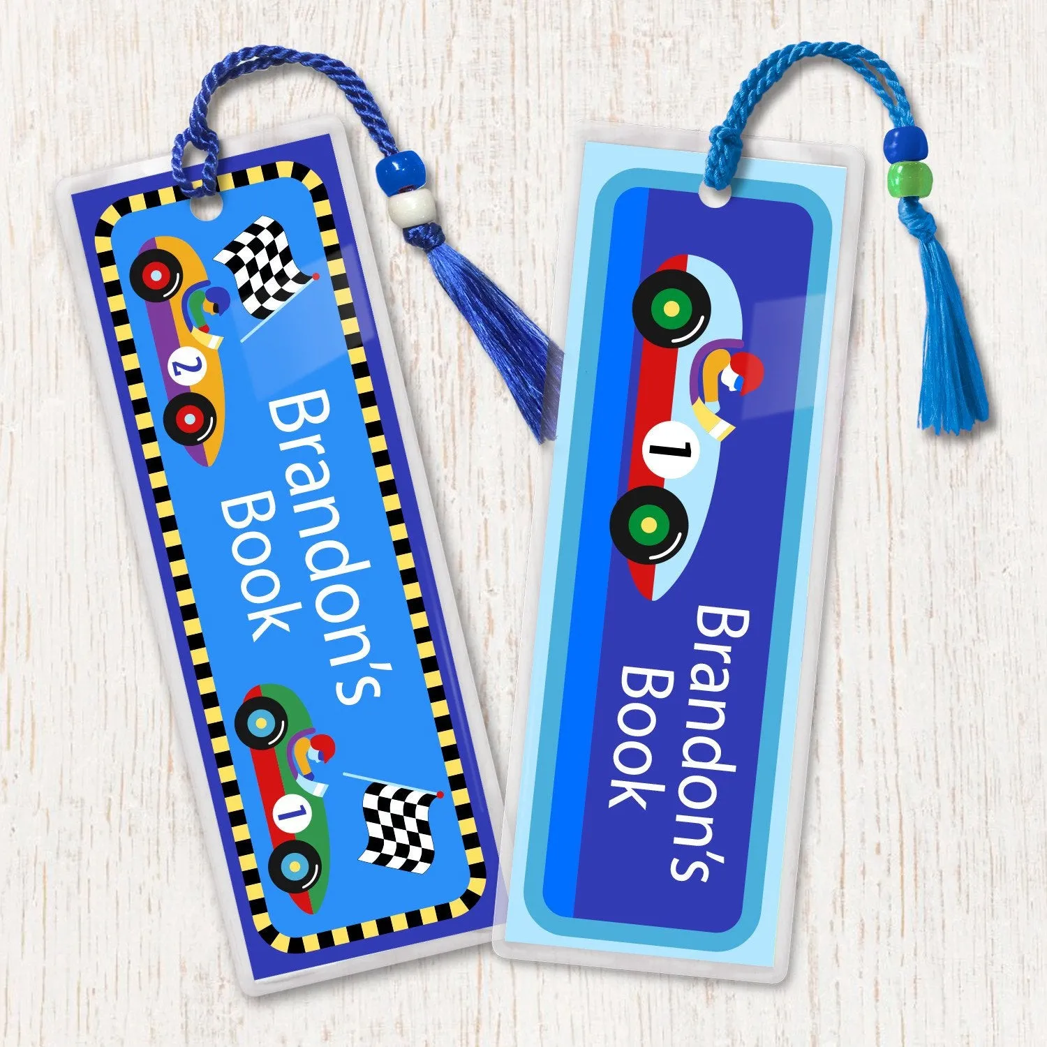 Racing Sports Cars Personalized 2 PC Bookmark Set