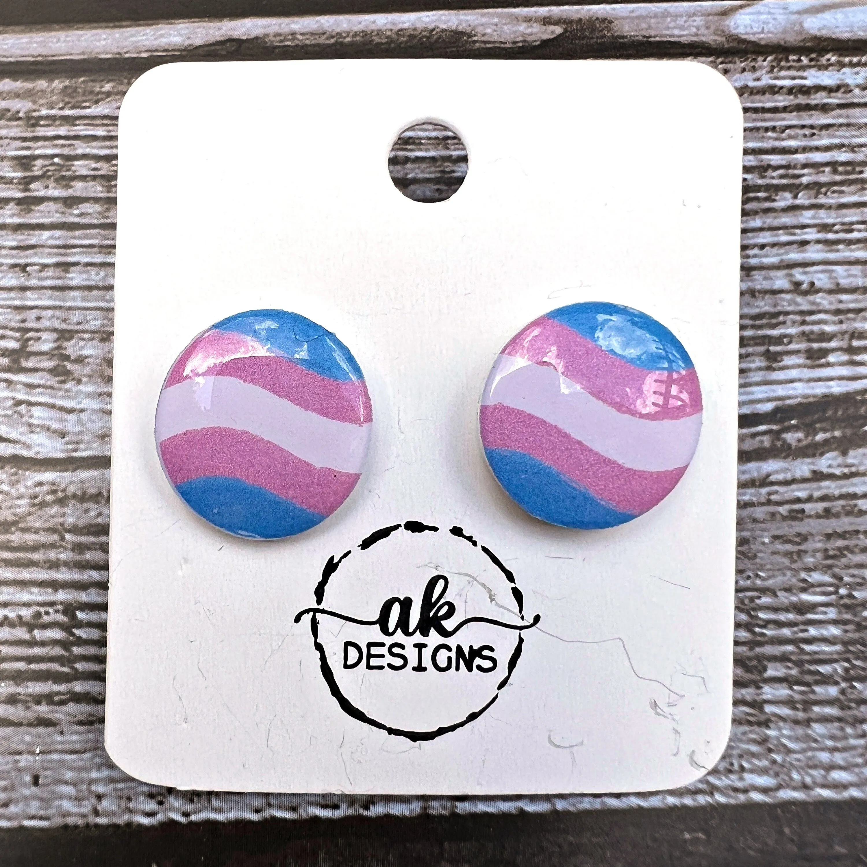 Rainbow LGBTQ  Trans Gay Poly Lesbian Pansexual Pride Hypoallergenic Stud Plastic Earrings