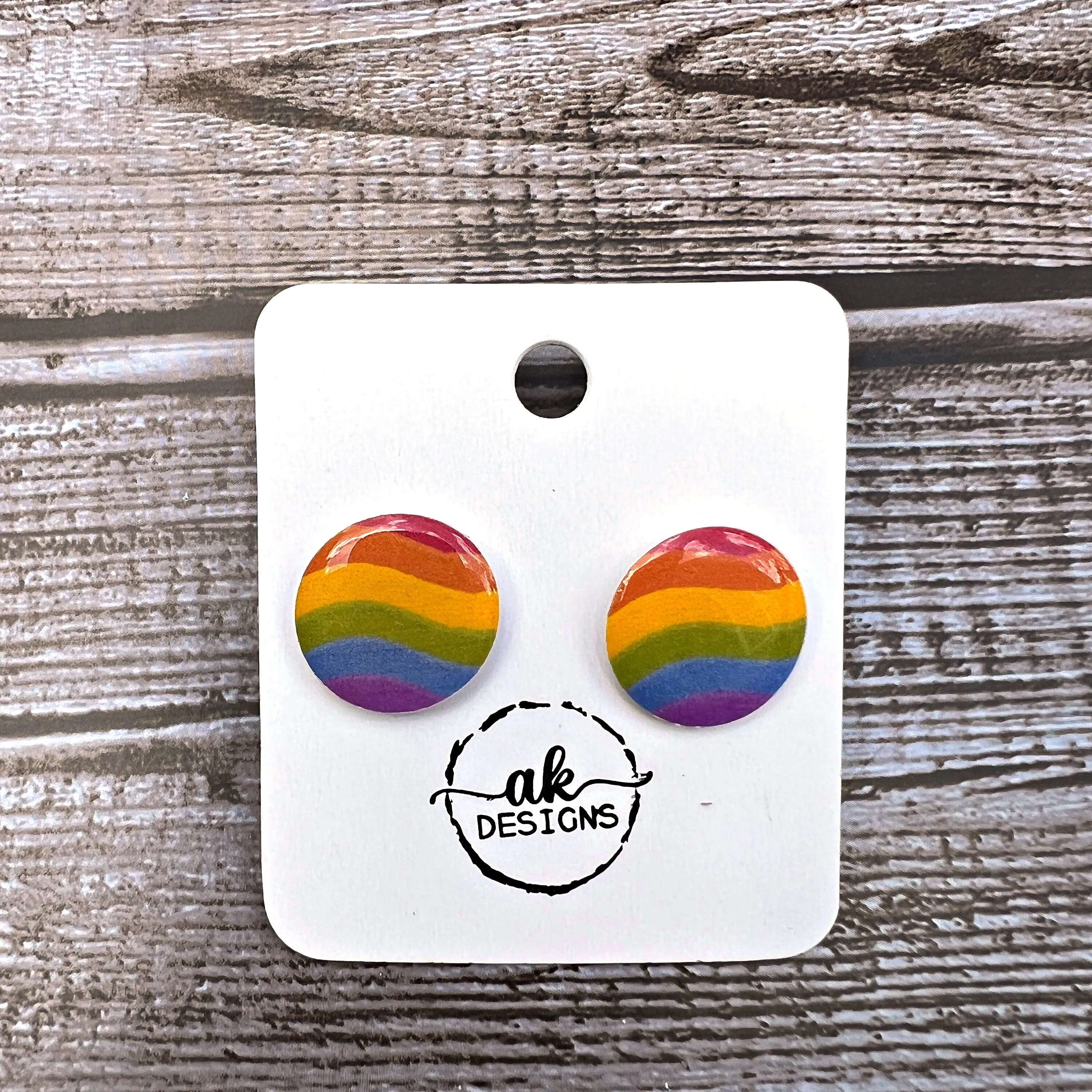 Rainbow LGBTQ  Trans Gay Poly Lesbian Pansexual Pride Hypoallergenic Stud Plastic Earrings