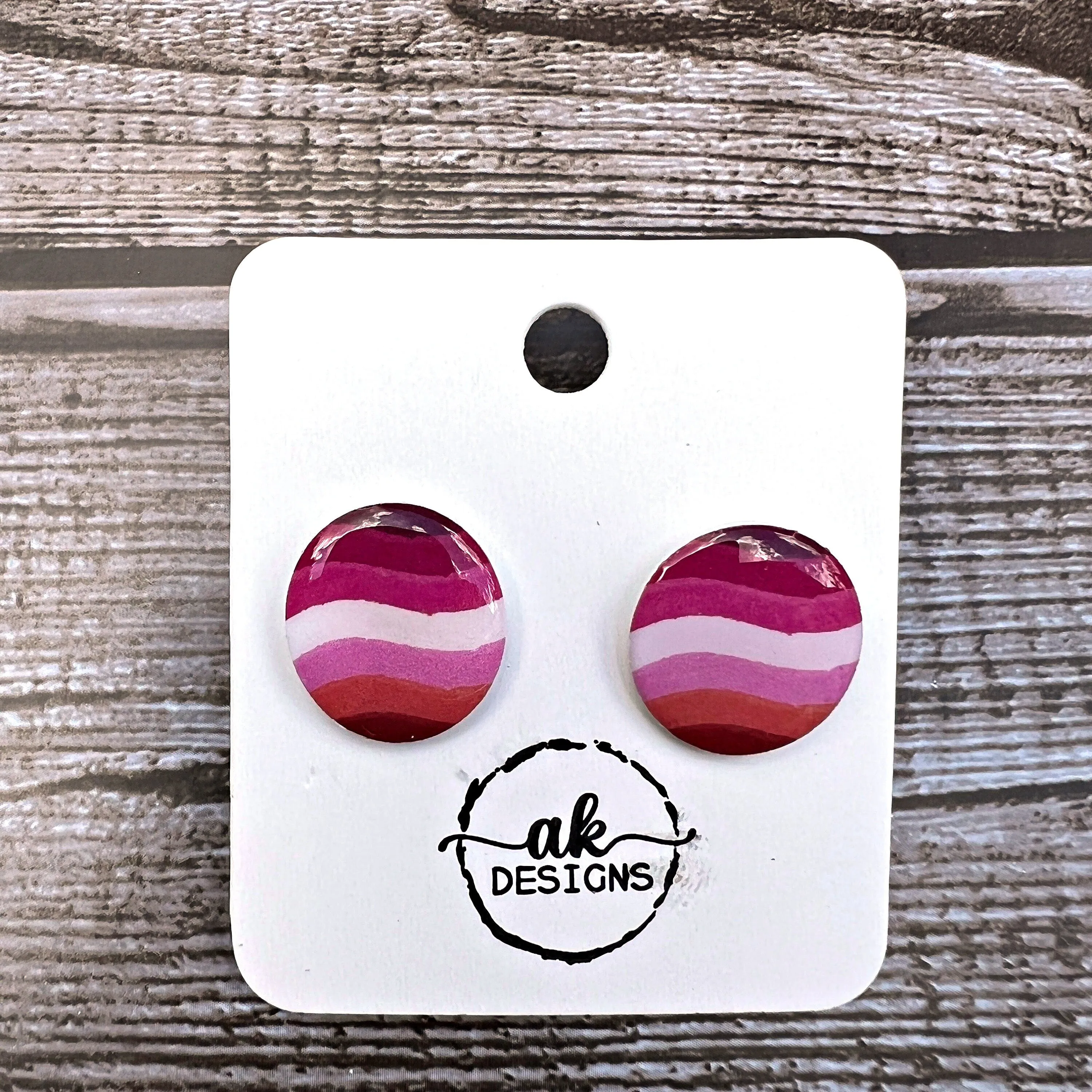 Rainbow LGBTQ  Trans Gay Poly Lesbian Pansexual Pride Hypoallergenic Stud Plastic Earrings