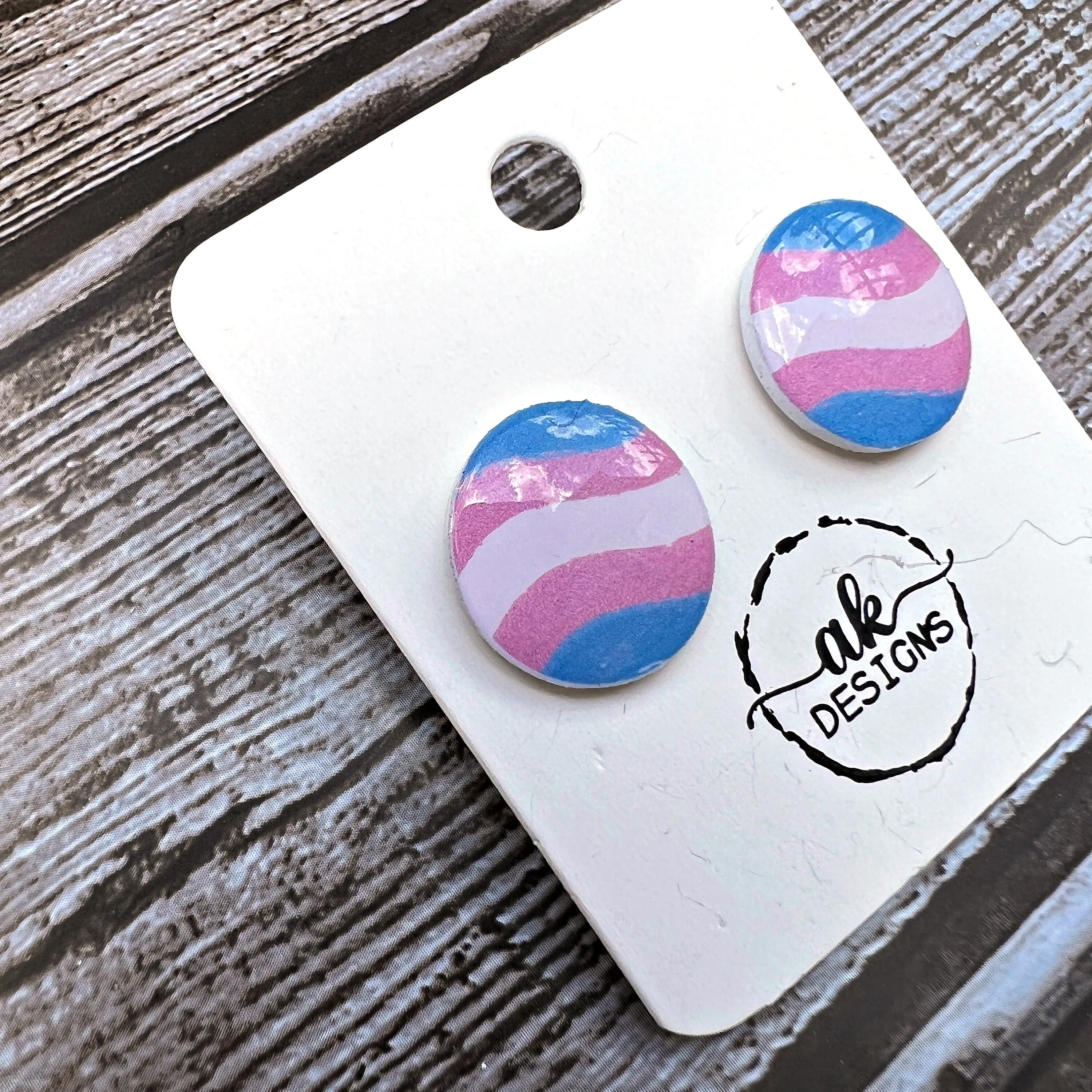 Rainbow LGBTQ  Trans Gay Poly Lesbian Pansexual Pride Hypoallergenic Stud Plastic Earrings