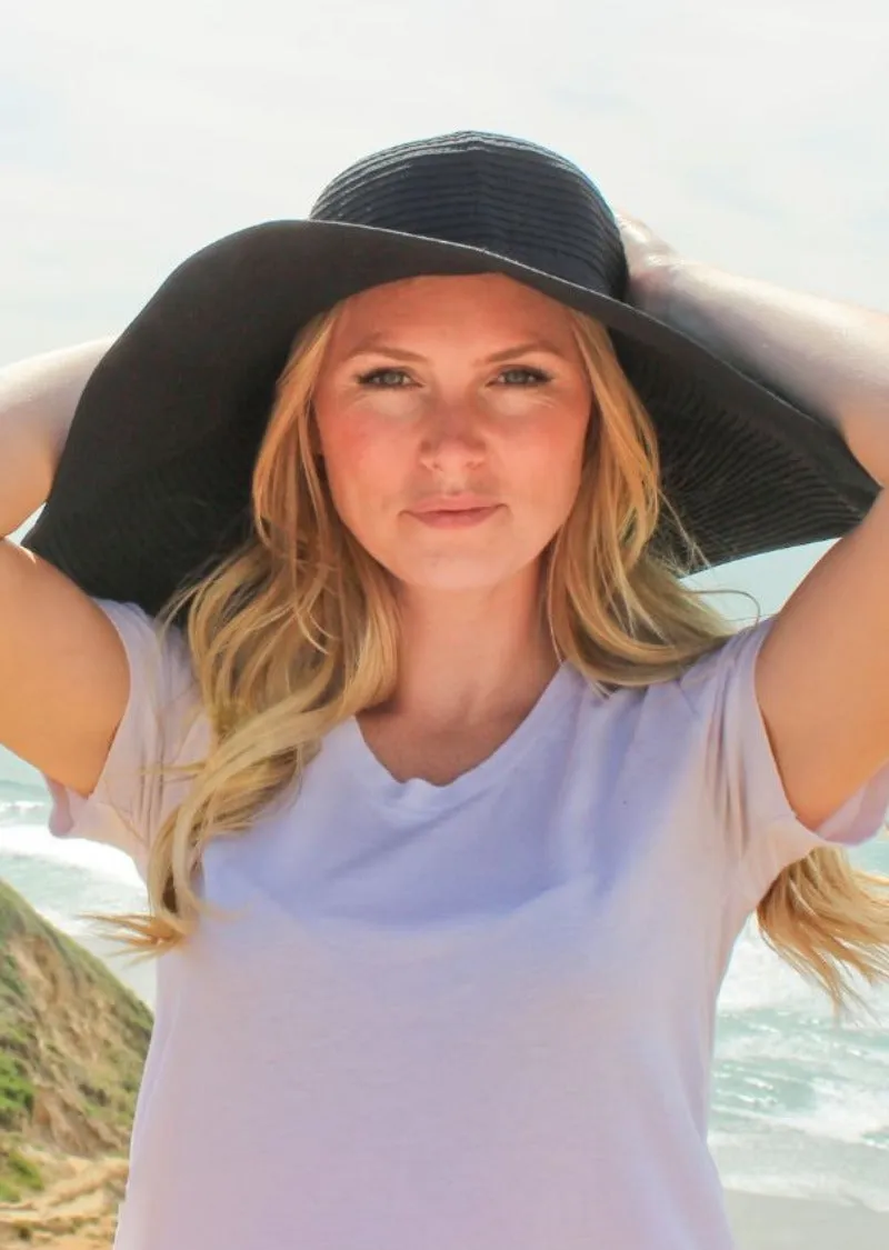 Ribbon Braid Womens Floppy Beach Hat