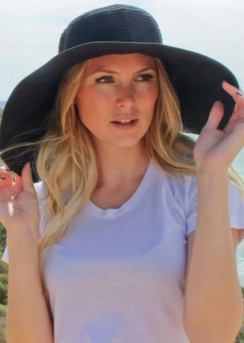Ribbon Braid Womens Floppy Beach Hat