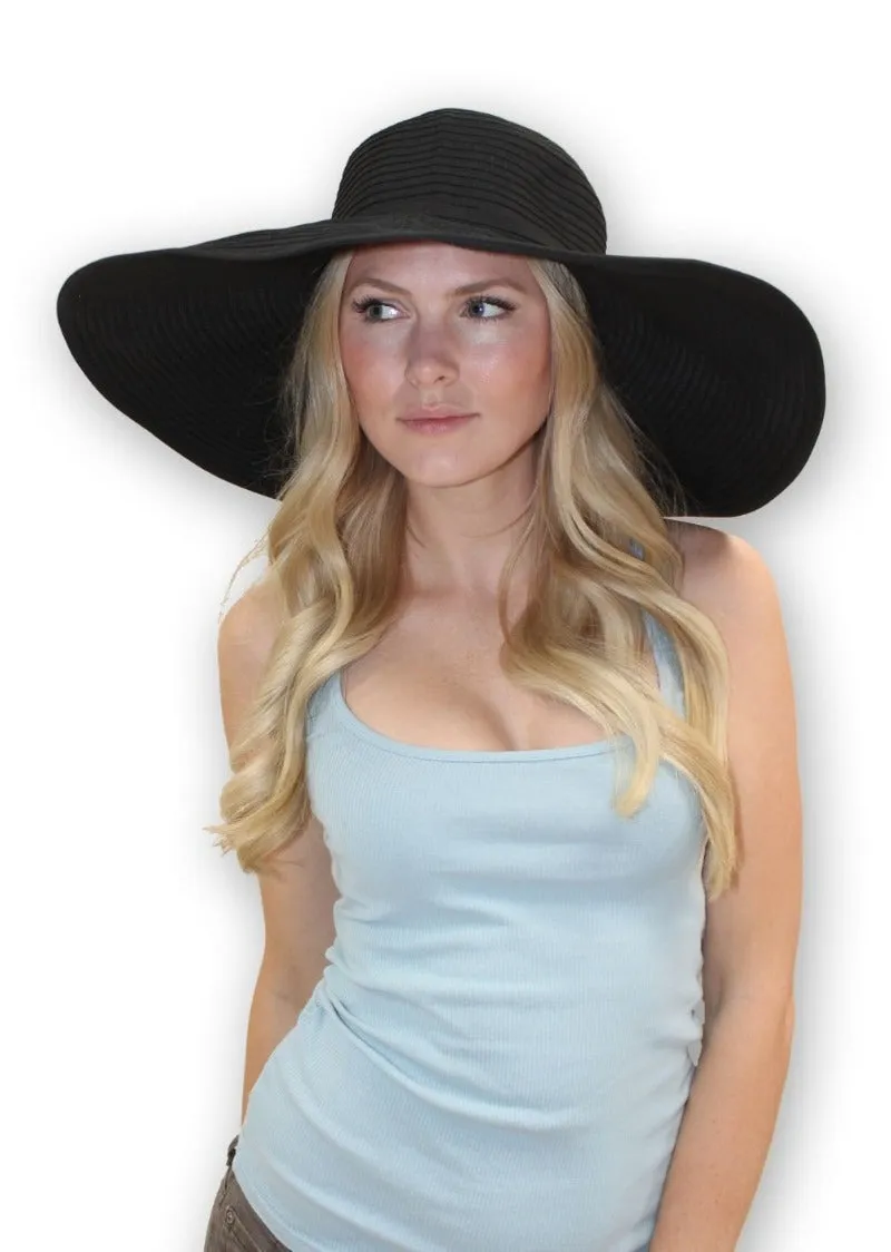 Ribbon Braid Womens Floppy Beach Hat