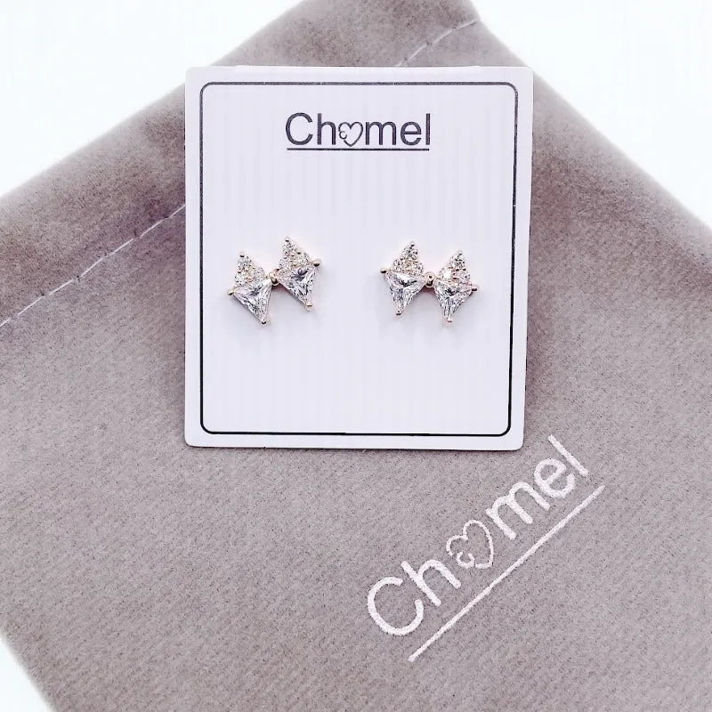 Ribbon Cubic Zirconia Earrings