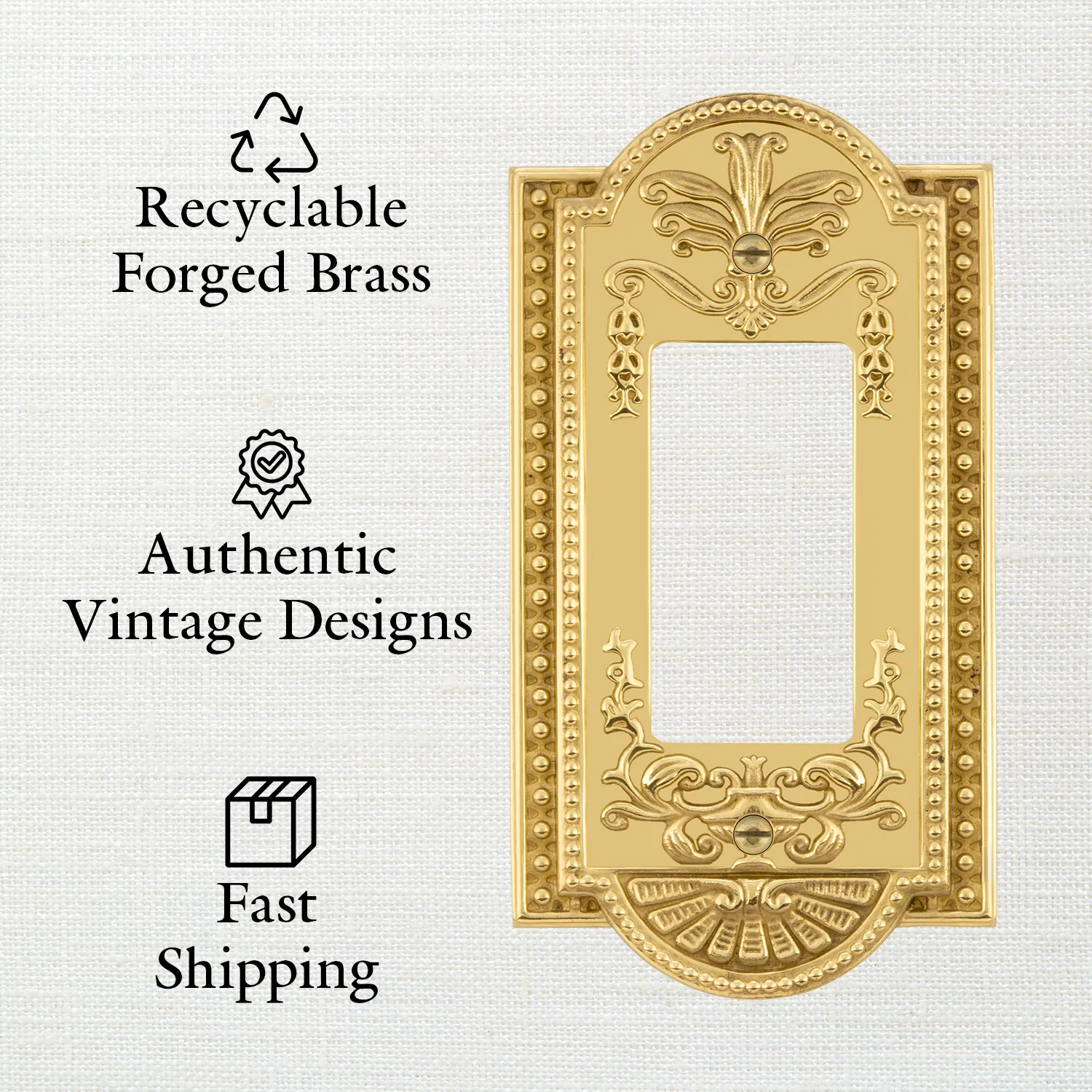 Rope Switch Plate with Triple Toggle in Antique Brass