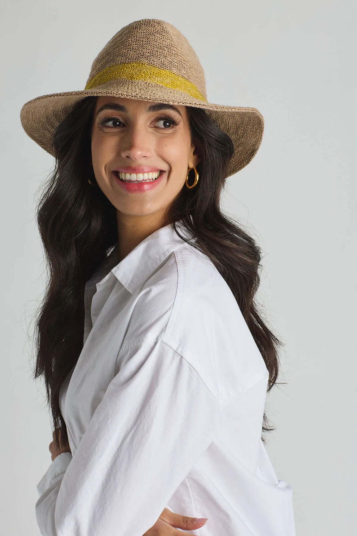 Shihreen Yellow Stripe Fedora