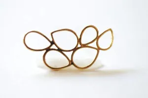 Shiny Vermeil Gold Bubble Tear Drop Connector - 18k gold plated over sterling silver bubble connector link spacer, Vermeil Gold Tear drop