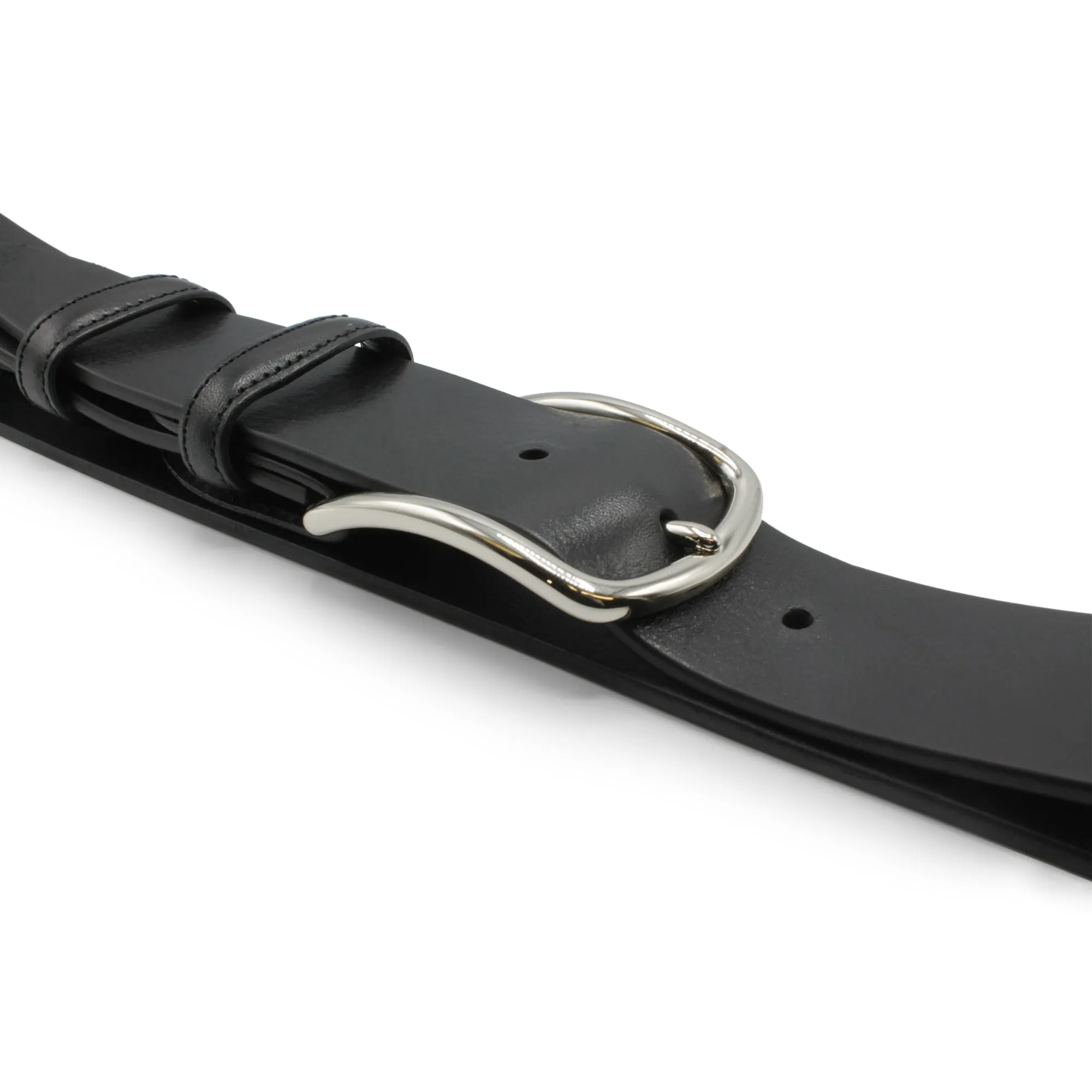 Slimline Elongated Curved Classic Prong Buckle 40mm