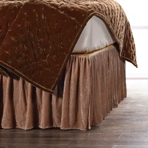 Stella Dusty Rose Faux Silk Velvet Bedskirt