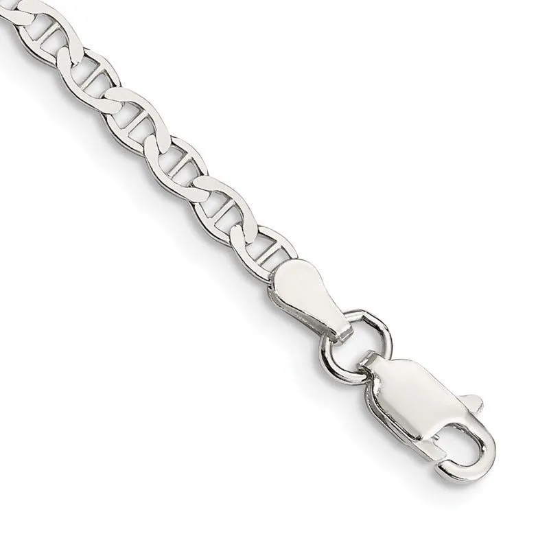 Sterling Silver 3.1mm Flat Anchor Chain Bracelet