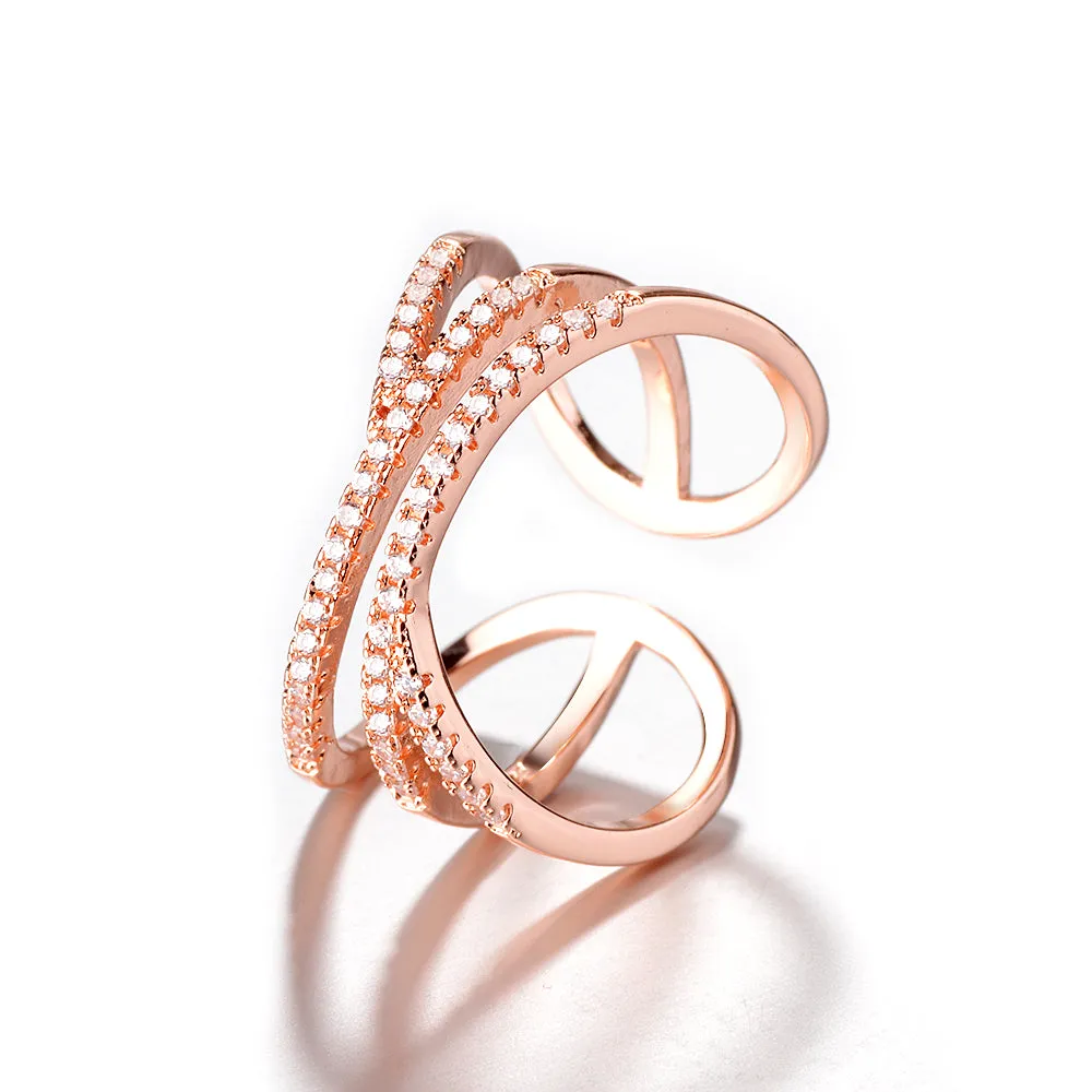 Sterling Silver X Crossover Ring