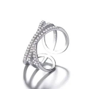 Sterling Silver X Crossover Ring