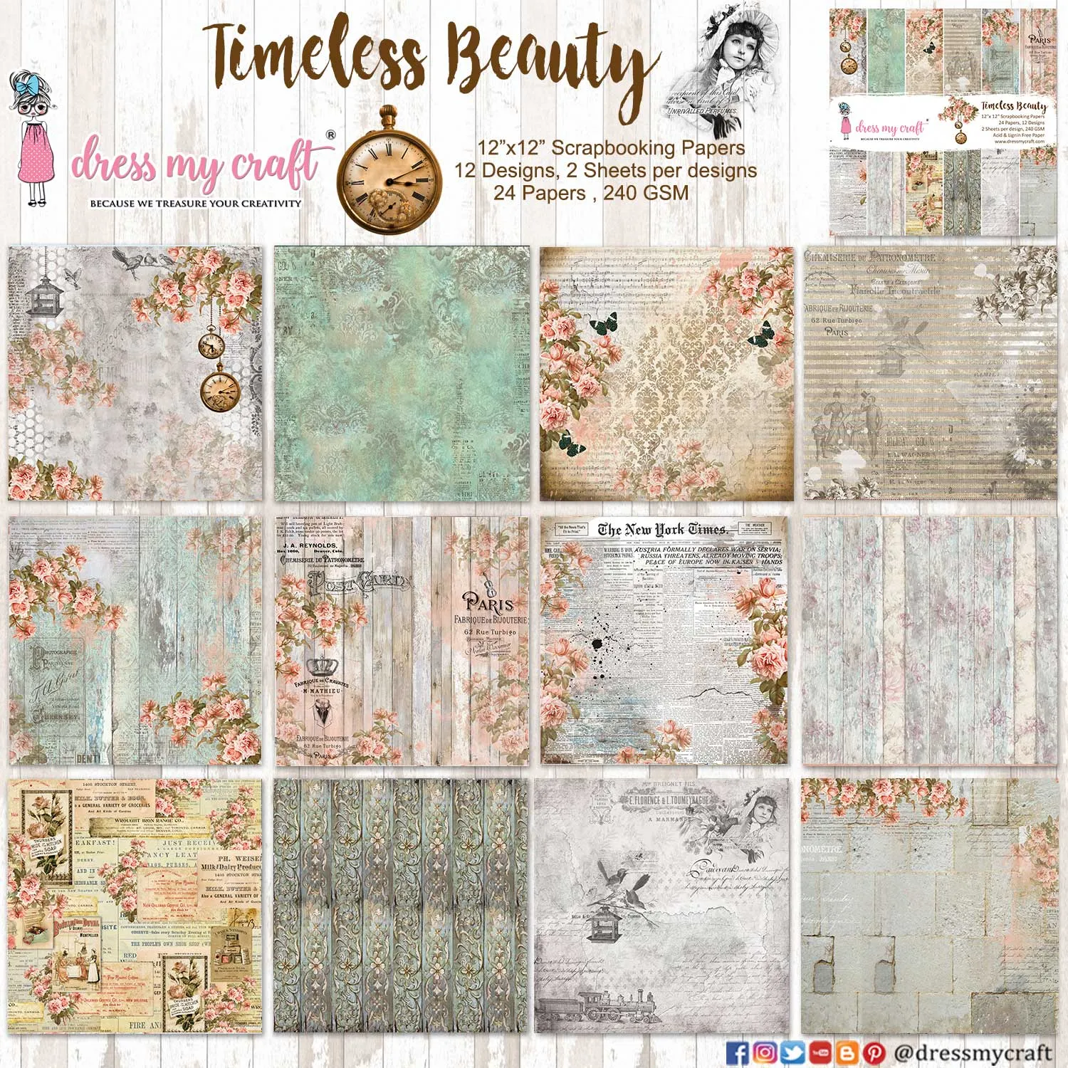 Timeless Beauty 12''x12'' Paper Pad