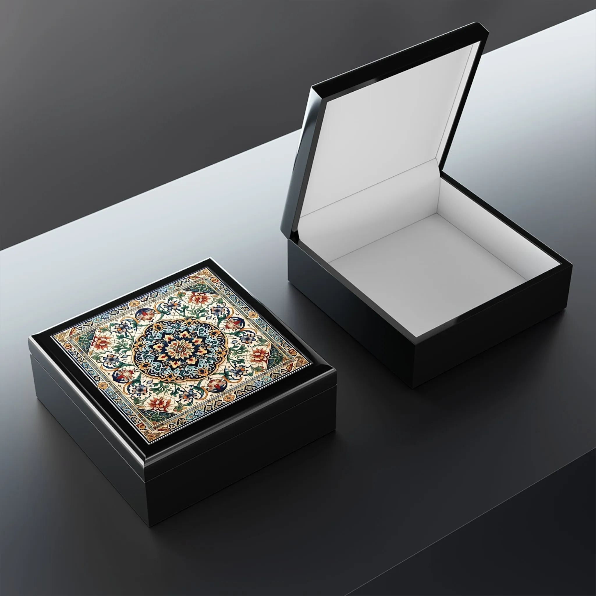 Traditional tile art colorful Jewelry Box traditional tile art
