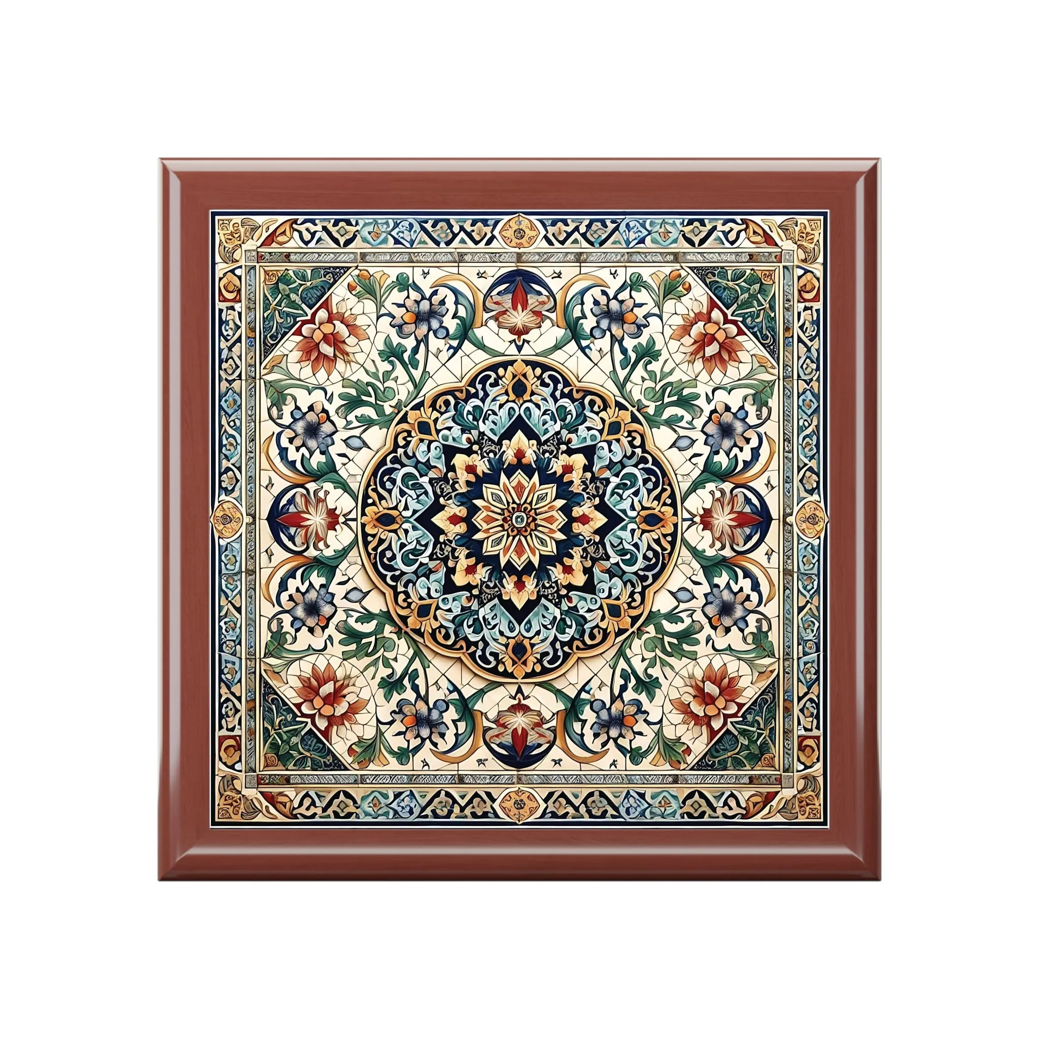 Traditional tile art colorful Jewelry Box traditional tile art