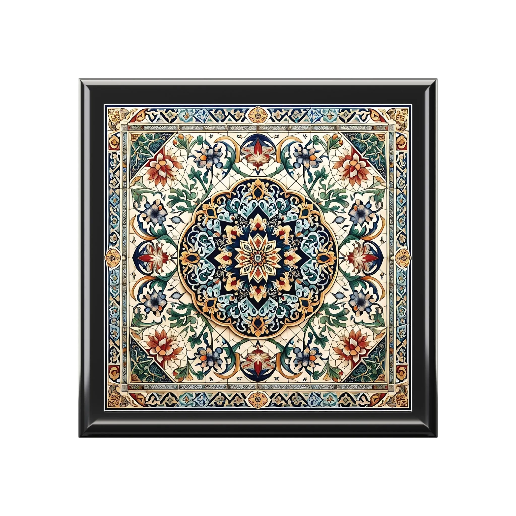 Traditional tile art colorful Jewelry Box traditional tile art