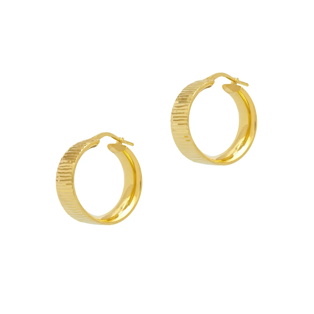 Wide, Sparkly Hoop Earrings - Silver